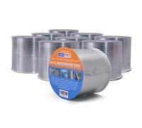 ADHES nastro butilico sigillante nastro in alluminio argento nastro butilico impermeabile autoadesivonastro adesivo impermeabile riparazione nastro, 10cm x 5m,9 Rotoli