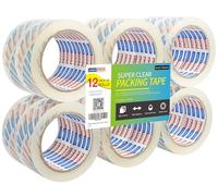 ADHES Nastro Da Imballaggio Super Trasparentepacchetto Nastro Adesivo 48 mm x55 m, spessore 2.7mil,12Rotoli