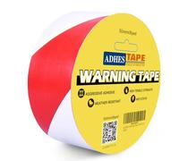 ADHES Nastro Segnaletico, Nastro Di Avvertenza Di Pericolo, Bianco/Rosso Nastri Di Sicurezza, Per Il Pavimento Marcatura Di Aree Pericolose Applicazione Di Distanze Sicure, 50mm X 16.5m