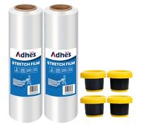 ADHES TAPE Pellicola Imballaggio Trasparente 380mm x 305m, 2 roll Plastica