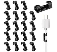 Adhesive Cable Clips - 20PCS No Drilling Cord Management Set | Self-Adhesive Wire Holders For USB Ethernet Mouse Keyboard Cables | Desktop Wire Organization Clips, ABS Cable Manager For Home Office