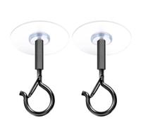 Adhesive Ceiling Hooks, 2pcs Self-Adhesive Safety Ceiling Hanger, PVC, Metal Material, Windproof Wall Hooks for LED Light Strips, Banners, Small Lights, Wind Chimes, 2.9x6x6.5cm