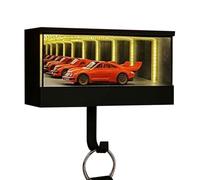 Adhesive Key Holder - Wall Storage Organizer | LED Display Hanger - Stylish ABS Magnetic Keychain Box Designed For Bathroom Kitchen Entryway Use To Store Keys and Small Essentials With Modern Decor