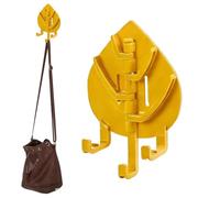 Adhesive Leaves Shape Hooks, Heavy Duty Wall Organizer, Self Stick Coat Rack Clothes Hanger with Strong Hold Design, Multi Purpose Wall Mount Hook Set for Jackets Hats Keys Bags Bedroom Bathroom