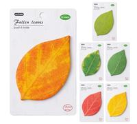 Adhesive Note Pads - Leaf Memo Paper for Reminder Tasks | Colored Paper with Pressure Backing, Easy Peel Writable Sheets, Message Tagging Supplies for School Office Reading Desk Planning
