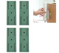 Adhesive Punch-Free Socket Holder, 2025 New Self-Adhesive Desktop Socket Fixer, Strong Wall Mount Power Strip Organizer, Wall Mount Cable Management Power Strip Holder (Green,4Pcs)