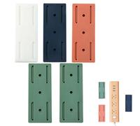 Adhesive Punch-Free Socket Holder, Strong Wall Mount Power Strip Organizer, Damage-Free Installation & Space-Saving Design, Self Adhesive Power Strip Holder, for Home Office or Kitchen (mix,5pcs)