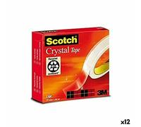 Adhesive Tape Scotch Crystal Transparent 19 Mm X 66 M (12 Units) NUOVO