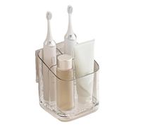 Adhesive Toothbrush Holders - PET 11.3x9x8.5cm | Bathroom Wall Organizer And Shower Toothpaste Storage Rack | Convenient Holder For Bathroom Kitchen Bedroom Home RV Dormitory Apartment