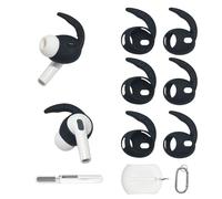 Adhiper 3 paia di ganci per auricolari per AirPods Pro 3 (2025) [aggiunta di custodia e moschettone] ganci per orecchie sportivi antiscivolo compatibili con AirPods di terza generazione (nero)