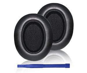 Adhiper WH-XB910N - Auricolari compatibili con Sony WH-XB910N Over-Ear con cuffie cablate e wireless, cuscinetti auricolari di ricambio in pelle proteica e memory foam con bottoni automatici (nero)