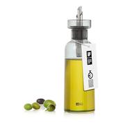 AdHoc AromaPour - Bottiglia per olio e aceto, in vetro, 300 ml, filtrata, antigoccia, per olio e aceto, lavabile in lavastoviglie, colore: grigio
