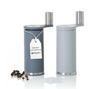 AdHoc Macinasale e pepe con macina in ceramica e supporto per ingranaggi SMOOS | Set di due macinaspezie manuali con manovella | macinazione uniforme senza sforzo