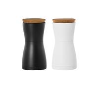 AdHoc MP127 - Set macinapepe e sale Twin, macinino CeraCut®, in ceramica, colore: bianco e nero