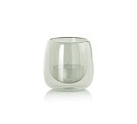 AdHoc YUNA, portacandele e portacandele in vetro soffiato a bocca, portacandele per interni ed esterni, decorazione da tavolo, design scandinavo, resistente al calore, bicchieri per candele, grigio