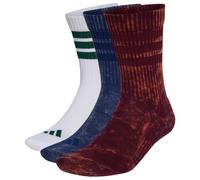 adidas - 3 Stripes Cushioned Crew Stone Wash 3 Pair Pack - Calze casual Unisex L | EU 43|45 rosso