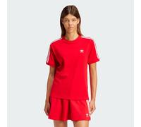 adidas Originals - T-shirt rossa con 3 strisce-Rosso 2XS