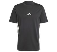 adidas Uomo Essential Three Stripes Single Jersey Tee, Black/White, XL