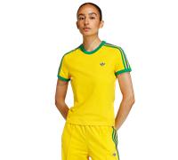 adidas Originals - T-shirt slim color giallo eqt/verde college con 3 strisce L