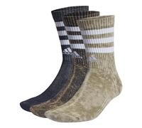 adidas 3-stripes Stonewash Crew 3 Pairs Socks, Calze Unisex - Adulto, Olive Strata/Legend Ink/White, 34-36 (Pacco da 3)