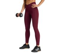 adidas 3 Stripes Studio All Me 7/8 X-Over Leggings Women Leggins L Rosso scuro