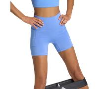 adidas 3 Stripes Studio All Me Booty Short Leggings Women Shorts L-5" Azzurro