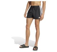 adidas 3 Stripes Swim Shorts 3 inch Costume a Slip, Nero/Bianco, M Uomo