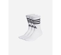 adidas Unisex - Adulto 3-Stripes Cushioned Crew Socks 3 Pairs, White / Black, 6.5-8