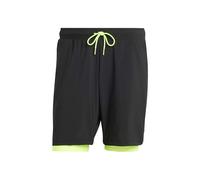 adidas 7in Club 2In1 Pantaloncini Uomini - Nero, Verde Neon