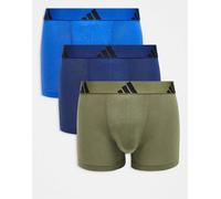 adidas - Active Flex - Confezione da 3 boxer aderenti in cotone color blu navy, kaki e blu-Multicolore XL