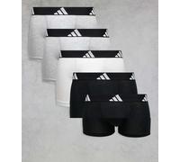 adidas - Active Flex - Confezione da 5 boxer aderenti sportivi in cotone bianchi, grigi e neri-Nero M