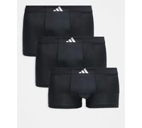 adidas - Active Micro Tech - Confezione da 3 paia di boxer aderenti neri con logo tono su tono-Nero L