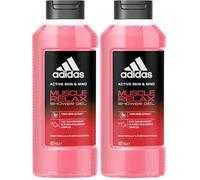 adidas Active Skin & Mind Muscle Relax Gel Doccia Uomo, Dermatologicamente Testato, Complesso a Base di Glicerolo e Acido Ialuronico, Idratazione profonda, Formula Vegana, 400 ml (Confezione da 2)