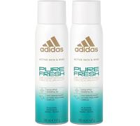 adidas Active Skin & Mind, Pure Fresh Deodorante Spray per Uomo e Donna, 24 Ore di Protezione, 100 ml - Unisex (Confezione da 2)