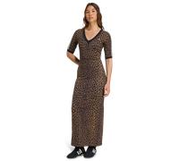 adidas Originals - Vestito lungo leopardato con scollo a V-Multicolore 2XS