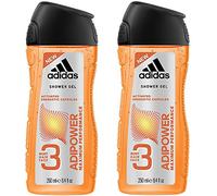 Adidas, Adipower Gel Doccia Bagnoschiuma 3 in 1 per Corpo, Capelli e Viso, 2 x 250 ml