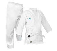 Adidas | Adistart Karate Gi per Uomini, Donne e Bambini | Perfetto per Allenamento e Sparring | Uniforme Leggera per Arti Marziali in Policotone con Elastico in Vita e Cintura Bianca