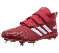 adidas Adizero Speed 8 AC - Tacchetti da baseball in metallo, Power Red Bianco Argento, 42 EU