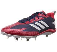 adidas Adizero Stabile Scarpe da Baseball Basse Tacchetti Metallo, College Navy Silver Met Power Red, 41 1/3 EU