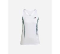 adidas Running - Adizero Archive - Canotta da corsa bianca e blu ottanio-Bianco XS