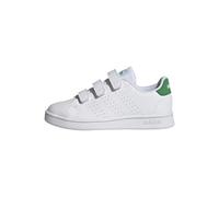 adidas Unisex - Bambini Advantage Court Lifestyle Hook-and-Loop Shoes, Cloud White / Green / Core Black, 34 EU
