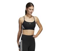 adidas Aeroreact Training 3-Stripes Light Support Workout Bra, Reggiseno Sportivo Donna, Black/White, XL A-C