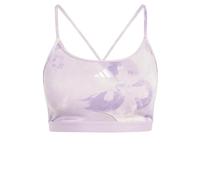 adidas Aeroreact Training Essentials Light Support Tie-Dye Flower-Print Bra Reggiseno Sportivo, Putty Mauve/Preloved Fig, M A-B Donna