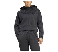 adidas Aeroready Game And Go - Giacca da Donna in Pile con Cappuccio e Zip Intera, Nero/Bianco, M