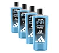 adidas After Sport Docciaschiuma Uomo, Formula 3 in 1 con Note agrumate e aromatiche, 600ml (Confezione da 4)