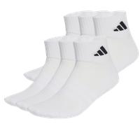 adidas Mixte Cushioned Essentials Ankle Socks 6 Pair Pack, white/white/black, 2.5-4