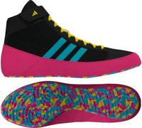 adidas Aq3327 - Scarpa da wrestling da uomo, Nero/Ciano/Rosa, 3 Big Kid