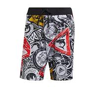 adidas Badgeup Tech Cl Costume da Bagno da Uomo, Uomo, Costume da Bagno, GL0985, Nero/Bianco, 32