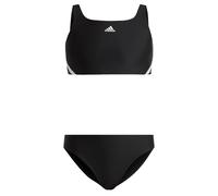 adidas Bambina 3-Stripes Bikini, Black/White, 5-6 Years