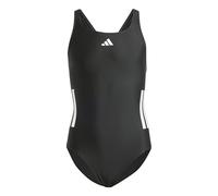adidas 3-STRIPES C-BACK SWIMSUIT KIDS, Costume intero Bambina, Black/White,